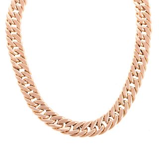 A Ladies 14K Rose Gold Curb Link Chain Necklace