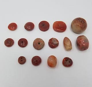 (15) Tairona Carnelian Beads from Colombia