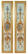 Two Italian Painted Panels Height of larger overall 82 1/4 x width 18 inches.