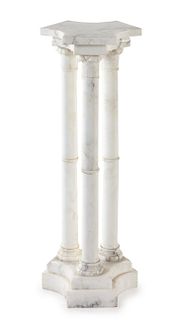 A Marble Columnar Pedestal Height 35 1/8 inches.