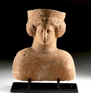 Large Archaic Greek Terracotta Protome - Goddess