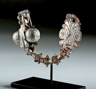Large Greek Classical Silver Fibula - 109.1 g