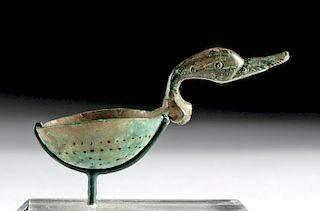 Rare Etruscan Bronze Strainer Fibula
