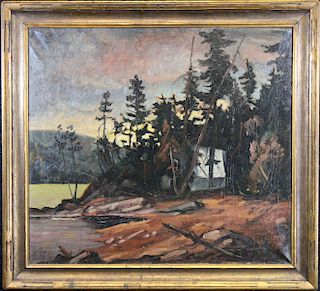 Signed Painting of Pacific Northwest Cottage