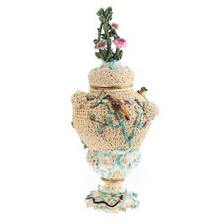 Meissen Style Porcelain Snowball Potpourri Vase