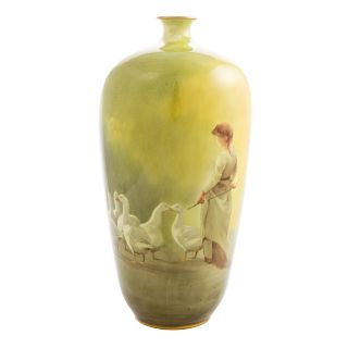 Doulton Burslem Painted "Luscian Ware" Vase