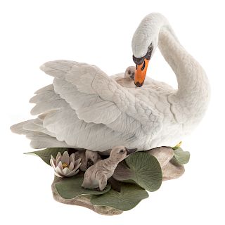 Boehm Bisque Mute Swan Figural Group