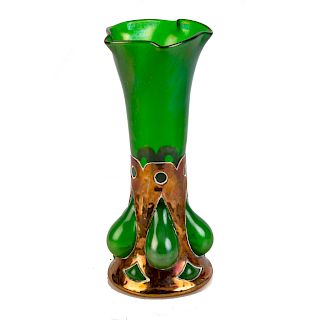 Austrian Secessionist Manner Copper Clad Vase