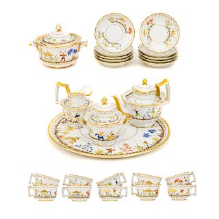 Le Tallec Porcelain "Cirque Chinois" Tea Service
