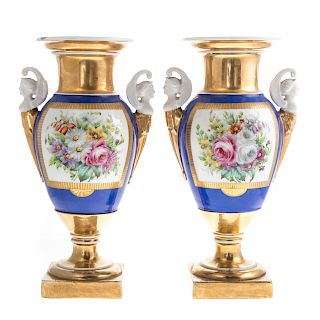 Pair of French Empire Paris Porcelain Urns