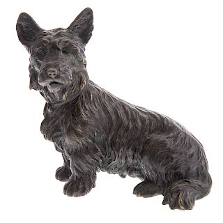 British School. Scottish Terrier, Bronze