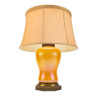 American Iridescent Glass Vase Lamp