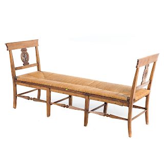 French Country Fruitwood Bench