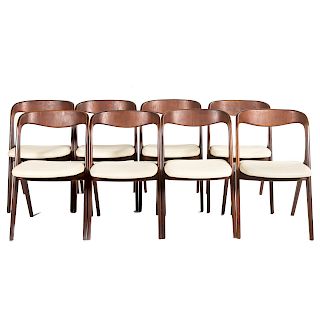 8 Povl Dinesen Danish Modern Teak Sophia Chairs