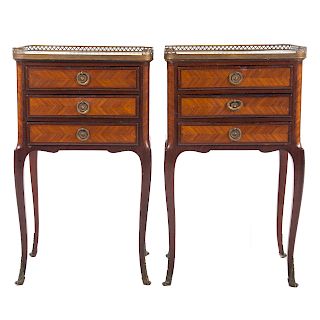 Pair Louis XV Style Bedside Commodes