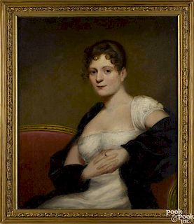 Bass Otis (Pennsylvania 1784-1861), oil on canvas portrait of Anne Halliday