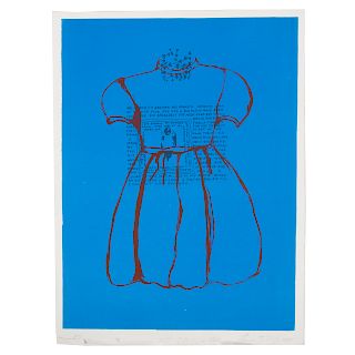 Clarissa Sligh. "Red Dress on Blue," serigraph