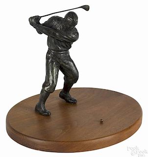 Joseph Brown (American 1909-1985), bronze of golfer, Bobby Jones, 6 7/8'' h.