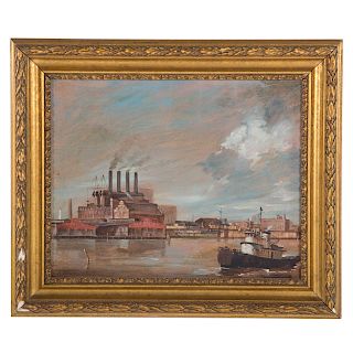 Earl Hofmann. Baltimore Harbor, oil on canvas