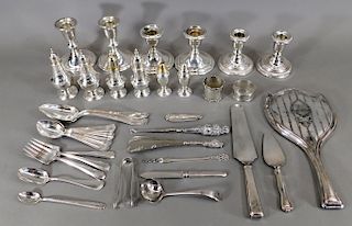 Sterling Silver Candlestick Flatware Shakers Group