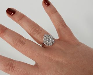 14K White Gold & Pear Shaped Diamond Cocktail Ring