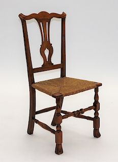 RARE C.1720 New England Spanish Foot Pilgrim Chair