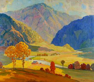 John Spelman Fauvist Autumn Landscape Painting
