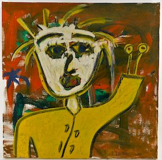 Paul Kostabi Modern Abstract Portrait Painting