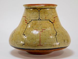 Peruvian Shipibo Earthenware Pottery Pot Vessel