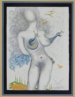 Salvador Dali Illustre Casanova Nude Engraving