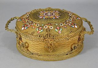 FINE 19C French Siraudin Bronze Wire Enameled Box
