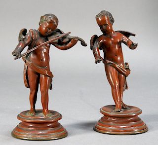 PR Attrib Debut Diminutive Bronze Putti Sculptures
