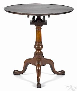 Pennsylvania Queen Anne mahogany candlestand, ca. 1765, with a birdcage support