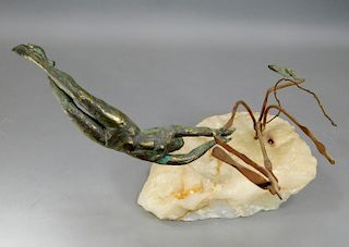 Curtis Jere Modern Pearl Diver Bronze Sculpture