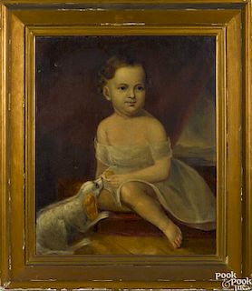 American oil on canvas portrait of Robert Wilson Fatzinger (1845-1898), of Waterloo, New York