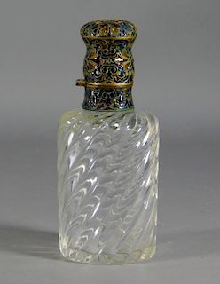 FINE 19C. French Crystal Plique-A-Jour Bottle