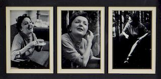 Ted Williams Photograph Triptych of Edith Pias