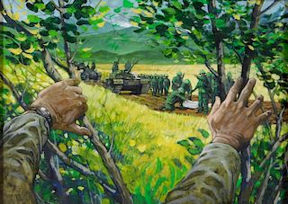 Mort Rosenfeld Military Battle Tank Illustration