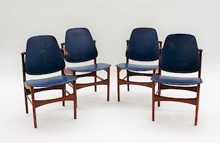 Set of Four Arne Hovmand-Olsen MCM Dining Chairs