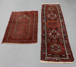 2 Persian Middle Eastern Prayer Rug & Runner