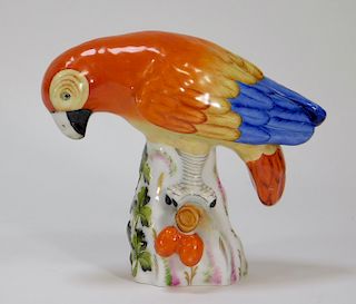 19C Herend Hungary Porcelain Model of a Parrot