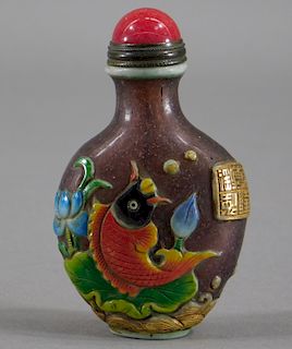 Chinese Polychrome Peking Glass Snuff Bottle