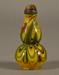 Chinese Marbleized Peking Glass Snuff Bottle