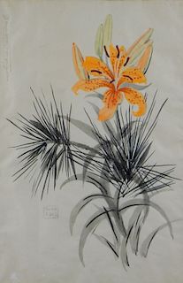 Molly Nye Toby Asiatic Tiger Lily Floral Painting