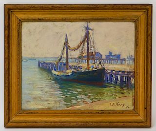Ernest Perry Provincetown Harbor Seascape Painting