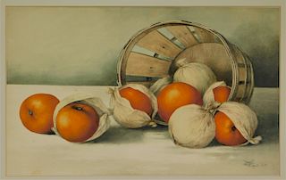 M. Ball Contemporary Orange Still Life Painting