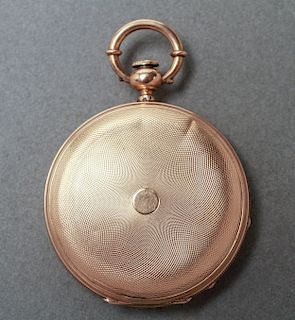 14K Gold Laroche Geneve Hunter Case Pocket Watch