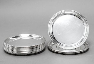 Italian Continental Silver Sm Plates / Coasters 12