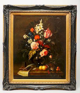 P. Gallinard Dutch Manner Still Life Oil on Canvas