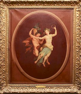 Eugenio Canalini "Dionysus & Maenad" Oil on Canvas